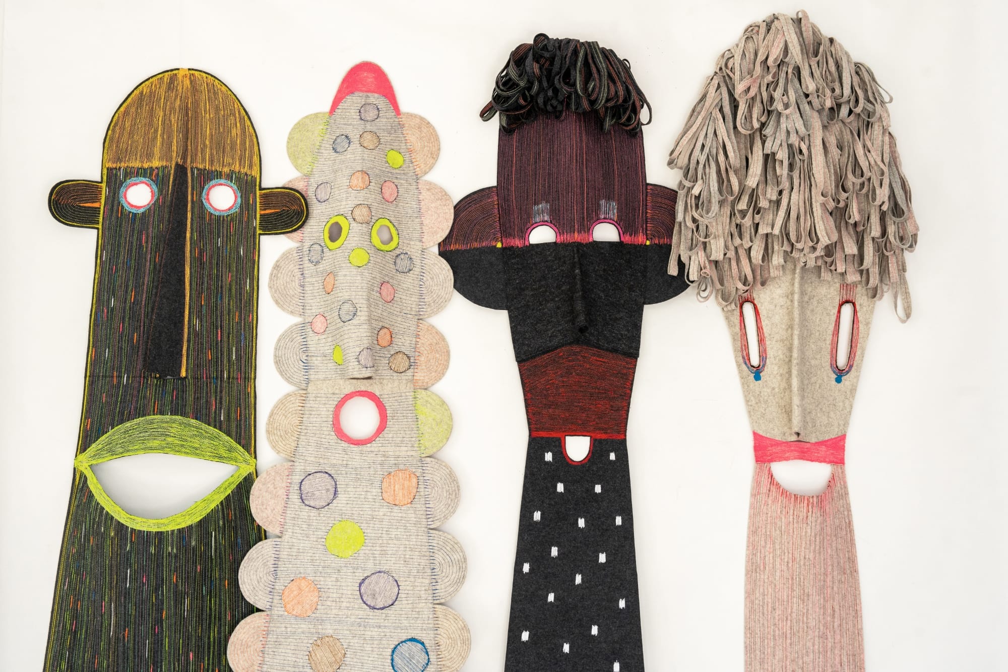 Elodie Blanchard Revitalizes Fabric Scraps into Vivid Patchworks of Trees, Bouquets, and Goddesses